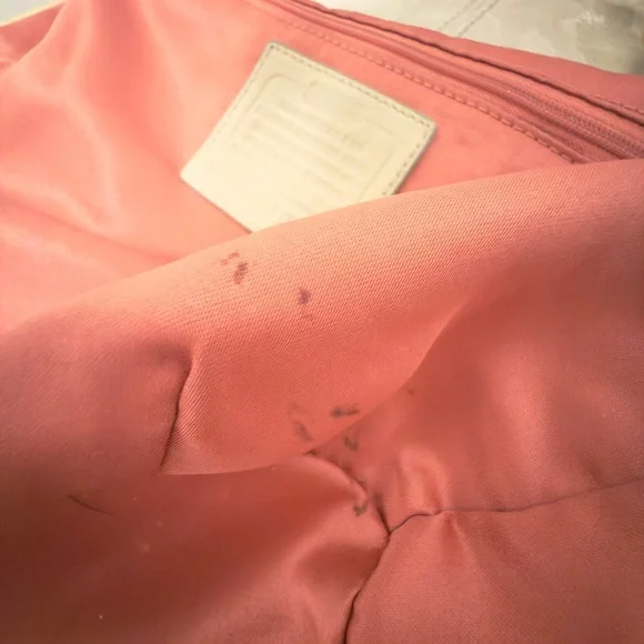 ✨🎀 Coach Madison Sophia Shimmery Champagne Gold Pleated Whipstitch Satchel Bag - Picture 15 of 17